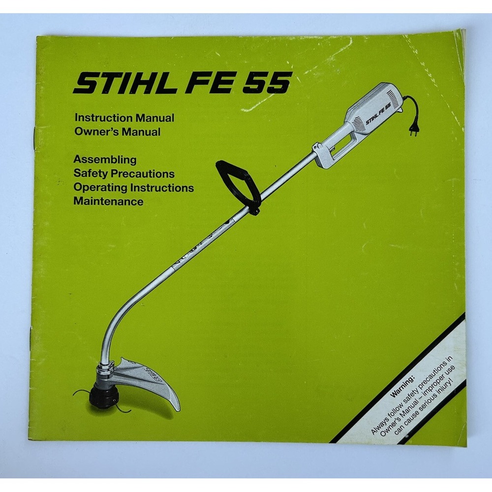 Stihl FE 55 Weed‎ Eater Weed Whacker Instruction Owner's Operator's Manual 1995